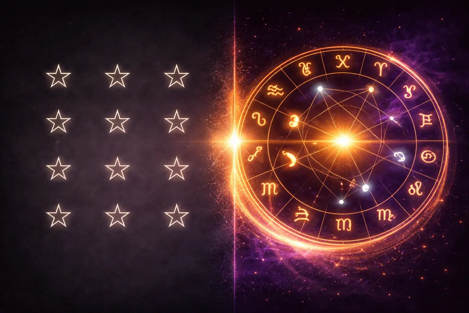 Solarhoroskop vs. generisches Horoskop — persönliches Astrologie-Horoskoprad im Vergleich zu einfachen Sternzeichen-Vorhersagen